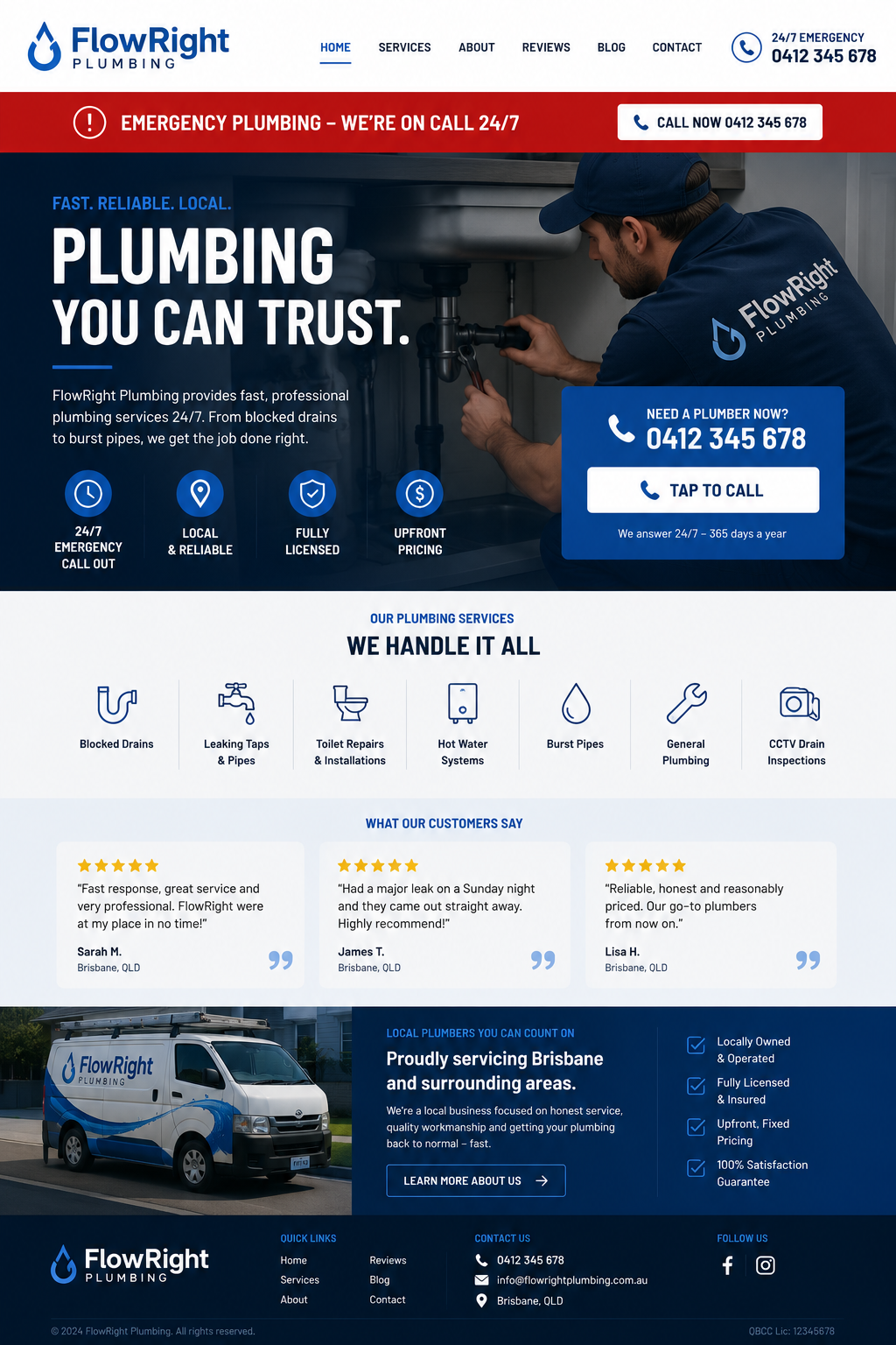 FlowRight Plumbing website